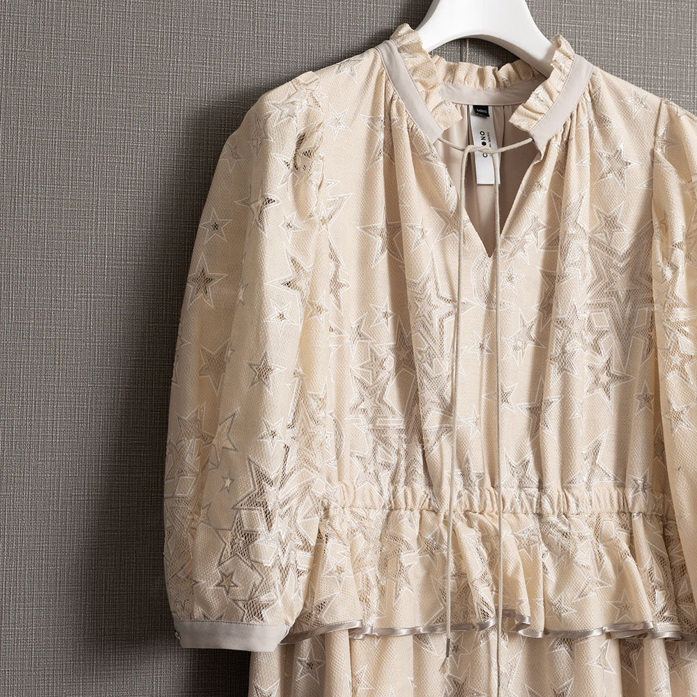 C-OP-62「Blanche」peplum dress ECRU
