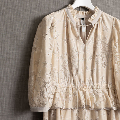 C-OP-62「Blanche」peplum dress ECRU