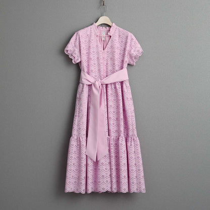 C-OP-68「The Secret Garden」Tiered long dress LILAC