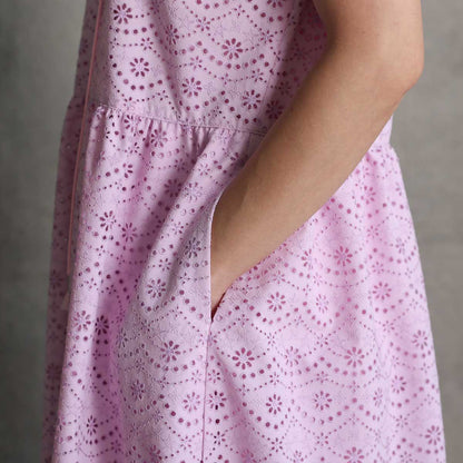 C-OP-68「The Secret Garden」Tiered long dress LILAC