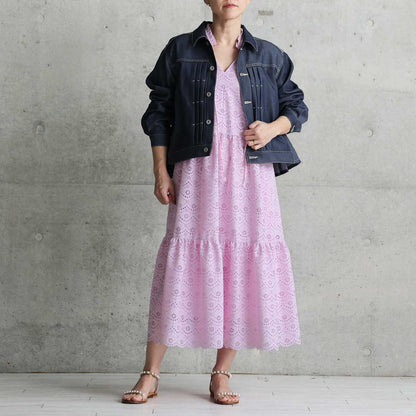 C-OP-68「The Secret Garden」Tiered long dress LILAC