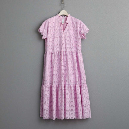 C-OP-68「The Secret Garden」Tiered long dress LILAC