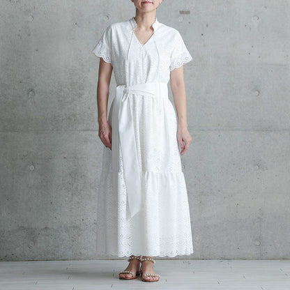 C-OP-68「The Secret Garden」Tiered long dress WHITE