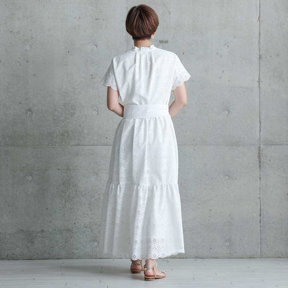 C-OP-68「The Secret Garden」Tiered long dress WHITE