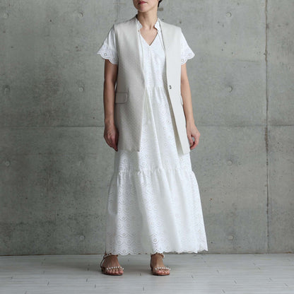 C-OP-68「The Secret Garden」Tiered long dress WHITE