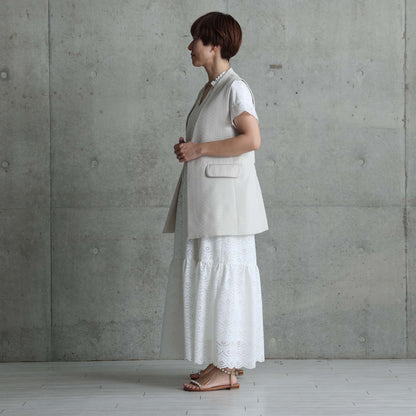 C-OP-68「The Secret Garden」Tiered long dress WHITE