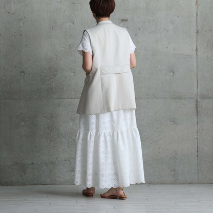 C-OP-68「The Secret Garden」Tiered long dress WHITE