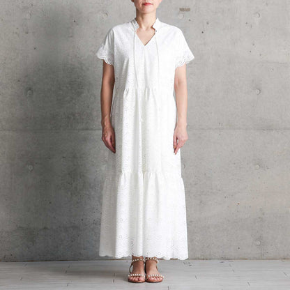 C-OP-68「The Secret Garden」Tiered long dress WHITE
