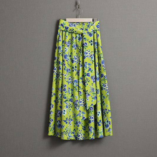 C-SK-100 「Resortir」Long skirt LIME YELLOW