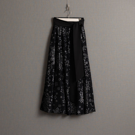 C-SK-119「Blanche」 Long skirt BLACK