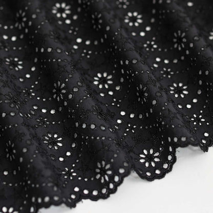 C-SK-134「The Secret Garden」Tiered long skirt BLACK