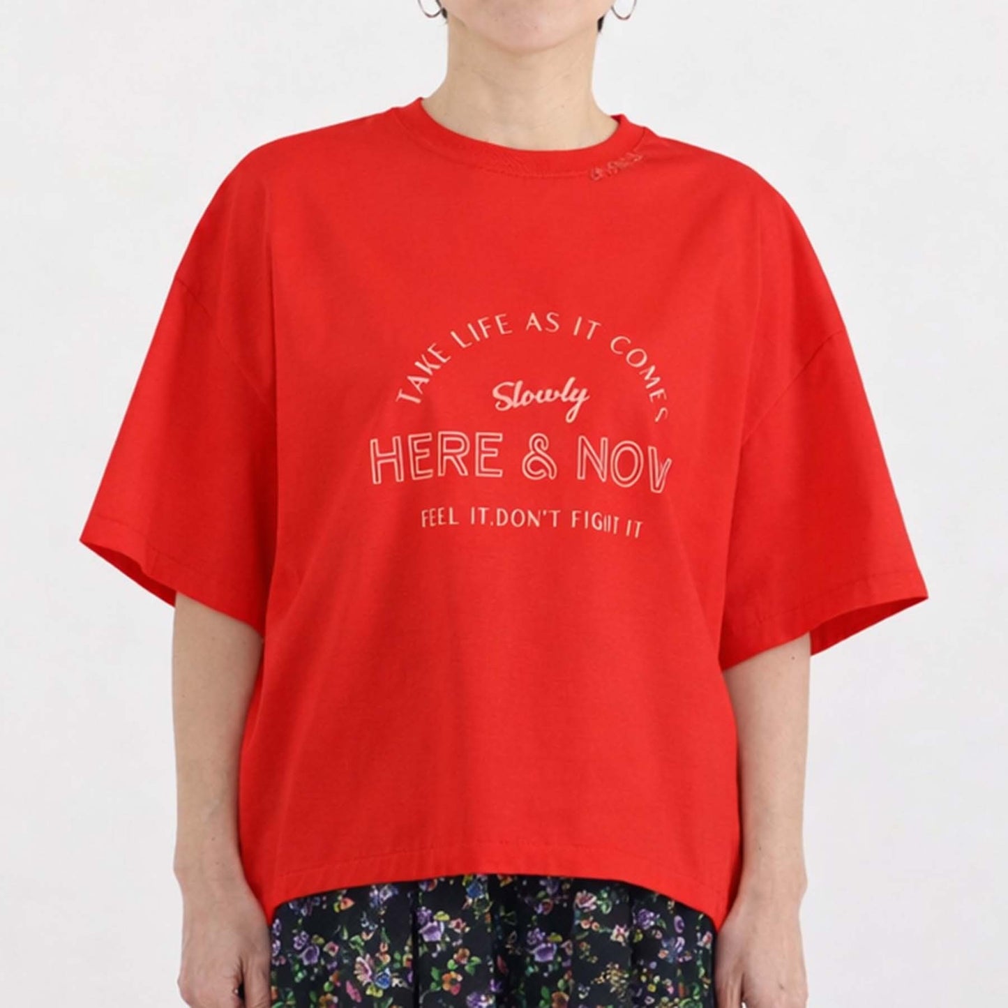 F-CS-10H「Snowmelt knit」Logo tee【RED】