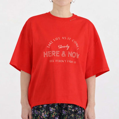 F-CS-10H「Snowmelt knit」Logo tee【RED】