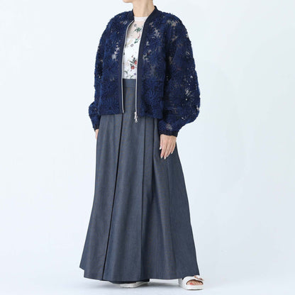 C-BL-83 Robin flower blouse WHITE