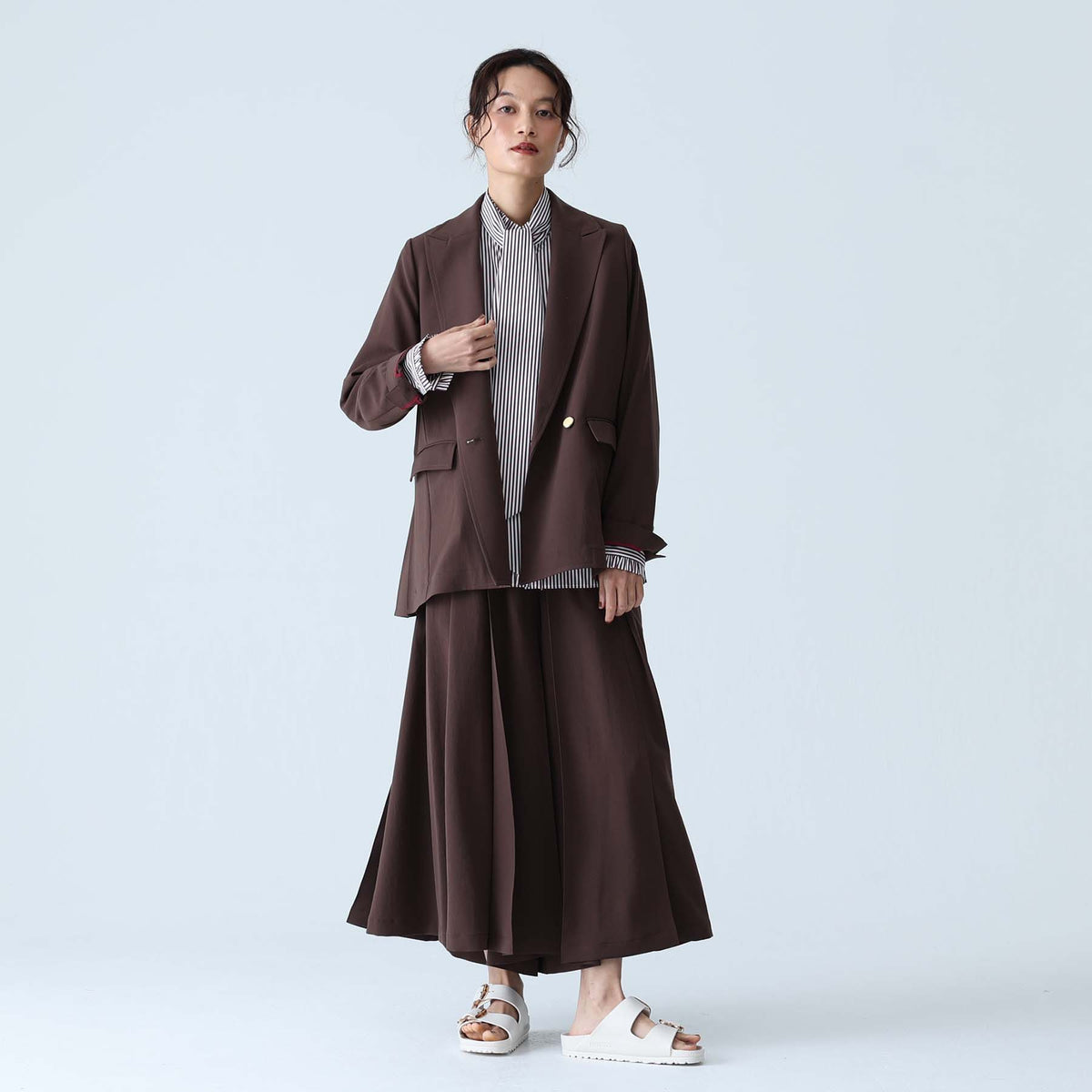 2027SS【2月末〜3月上旬お届け予定】 F-PT-19 『Sable Twill/Technical Denim』Tucked Flare Pants 【全3色】