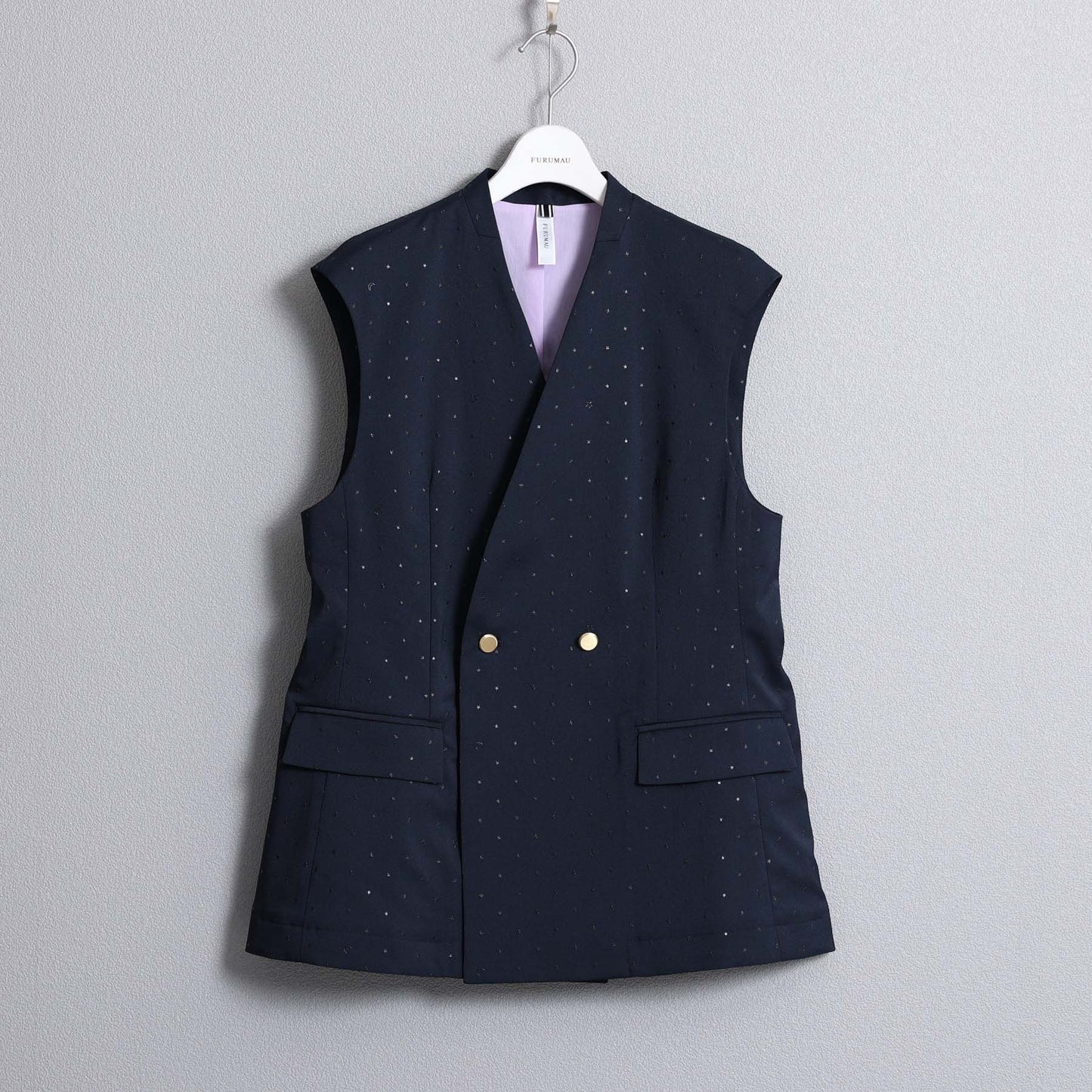 F-VT-02「Stella dot」Short gilet NAVY×BLACK