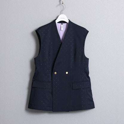 F-VT-02「Stella dot」Short gilet NAVY×BLACK
