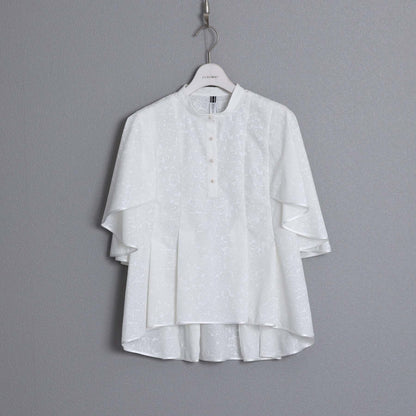 C-BL-83 Robin flower blouse WHITE