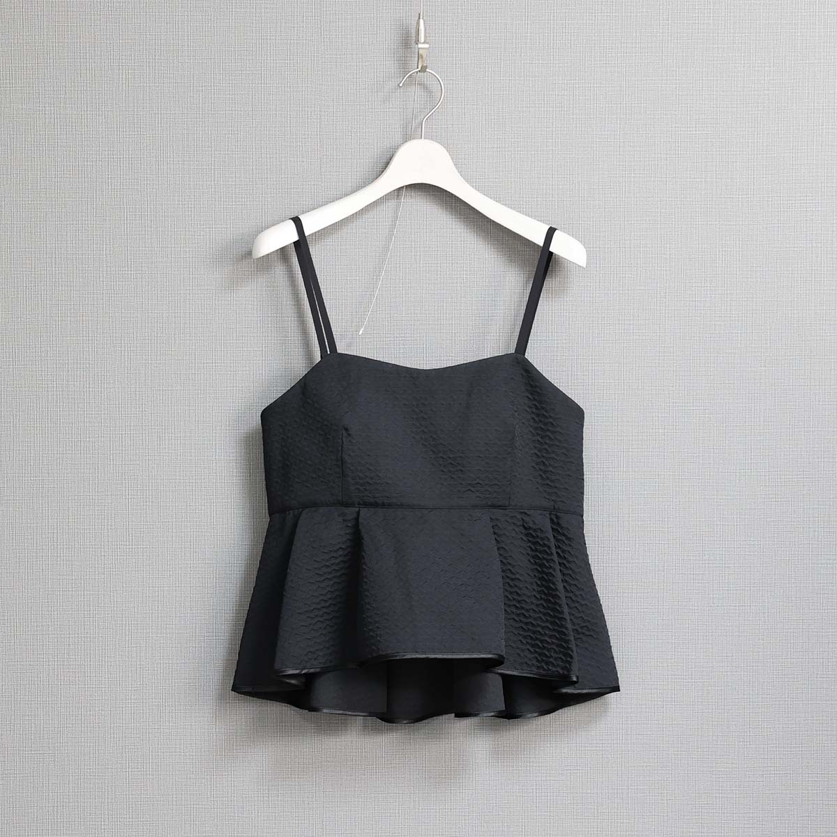 C-BL-77「Stella matelasse」Peplum camisole BLACK