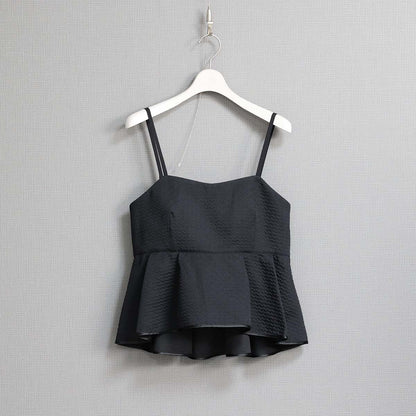 C-BL-77「Stella matelasse」Peplum camisole BLACK
