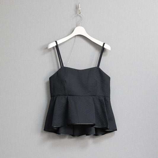 C-BL-77「Stella matelasse」Peplum camisole BLACK