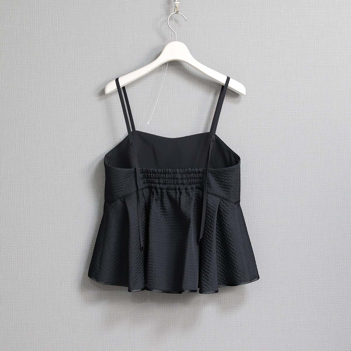 C-BL-77「Stella matelasse」Peplum camisole BLACK