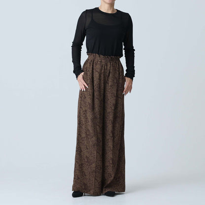 F-PT-09「Avinea」Easy wide pants BROWN