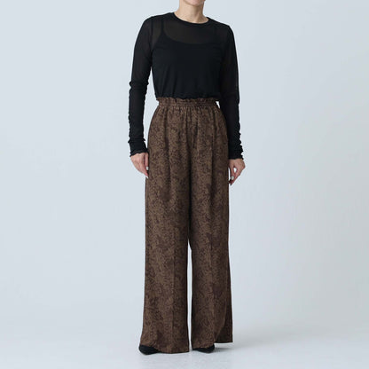 F-PT-09「Avinea」Easy wide pants BROWN
