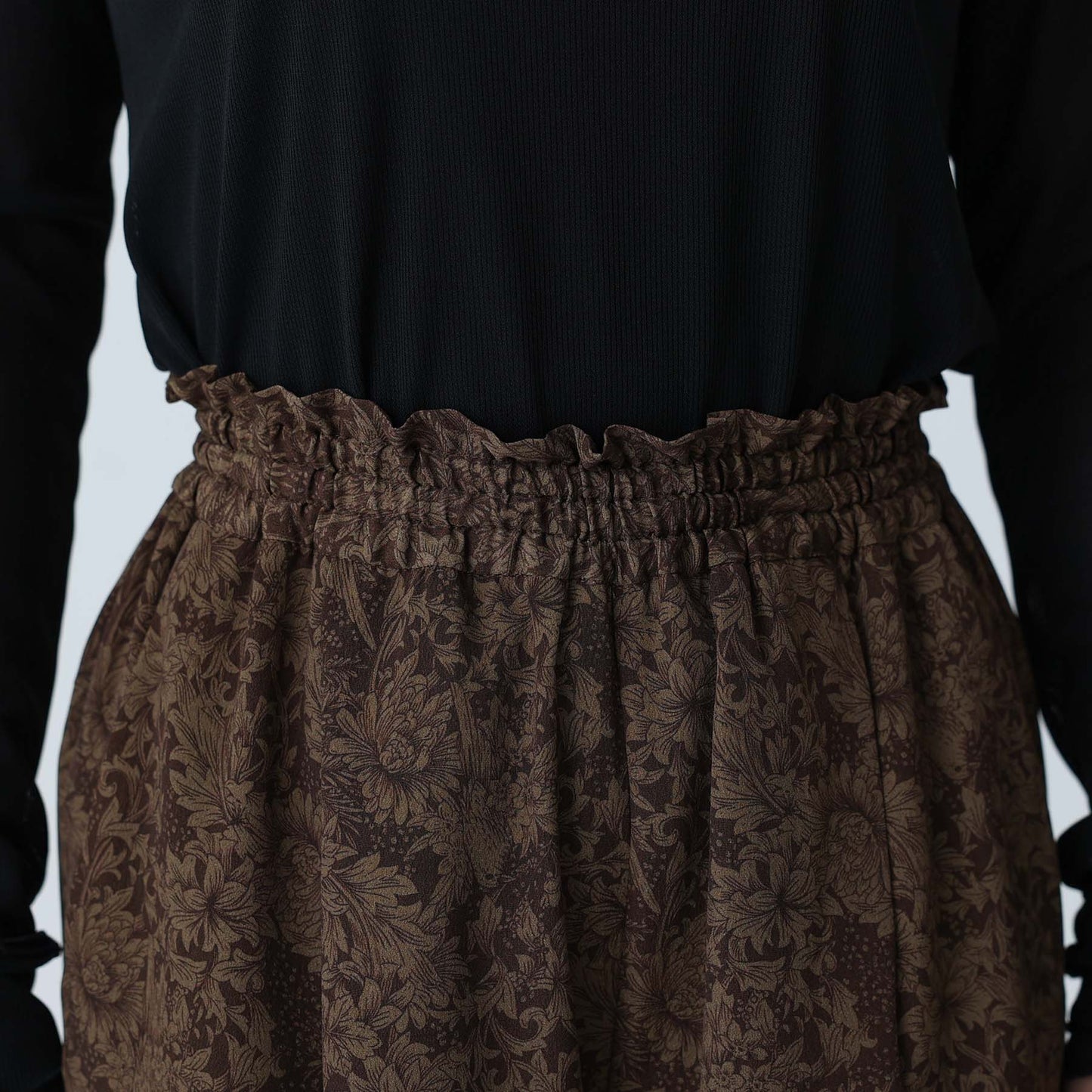 F-PT-09「Avinea」Easy wide pants BROWN