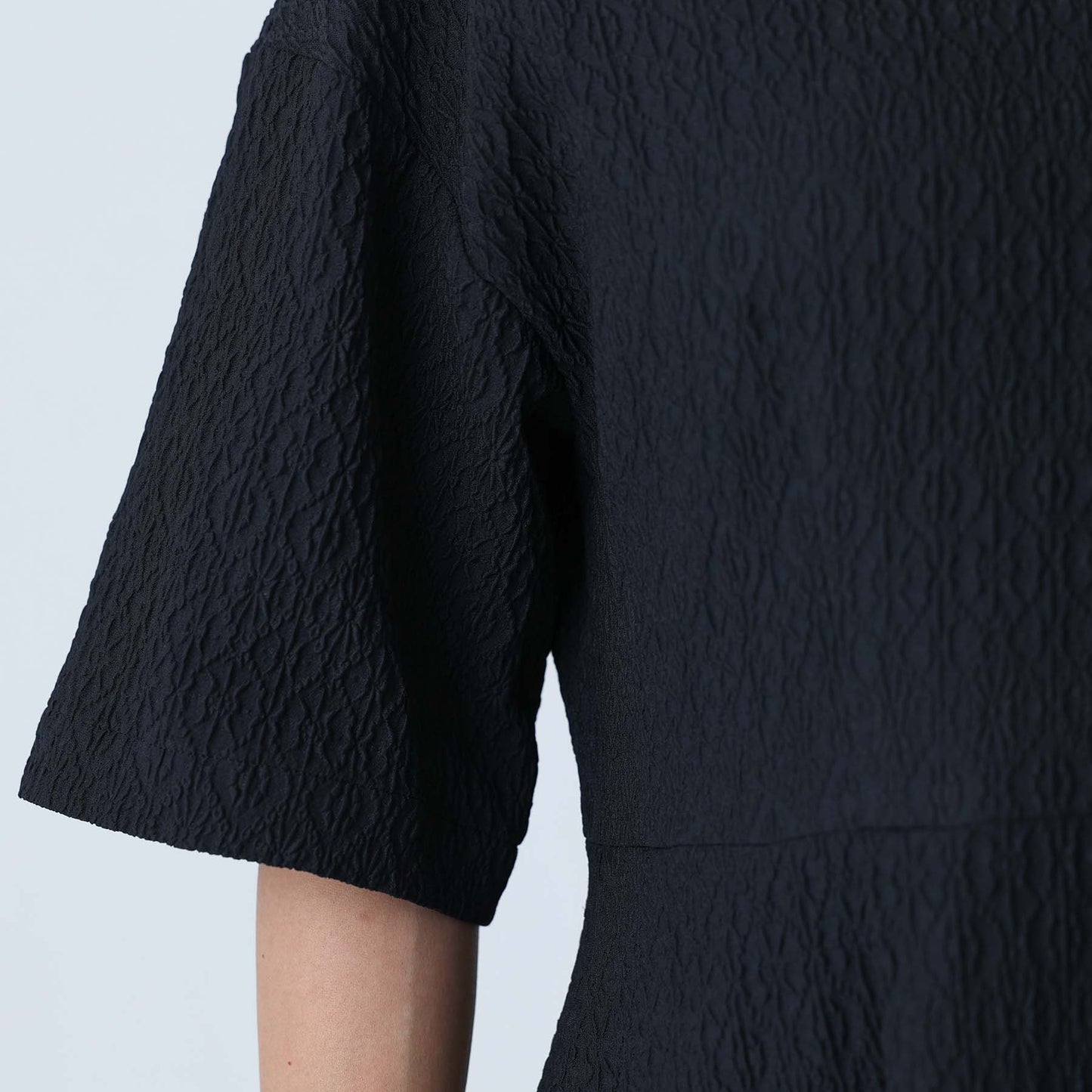 F-DR-02「Jewel Tile」V-neck dress BLACK