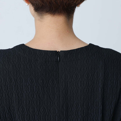 F-DR-02「Jewel Tile」V-neck dress BLACK