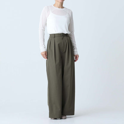 F-PT-08「Function chino」Tuck wide pants KAHKI