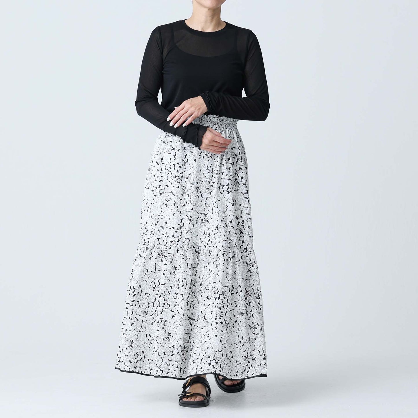 C-BL-83 Robin flower blouse WHITE