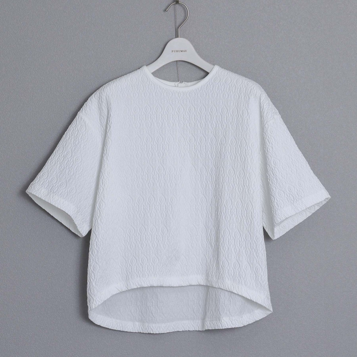 F-BL-06「Jewel Tile」Tee blouse WHITE