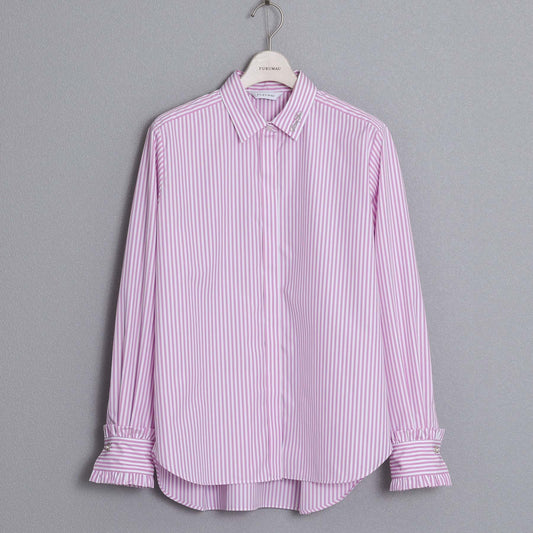 F-SH-03「Stripe typwriter」Dress Shirts WHITE×LILAC