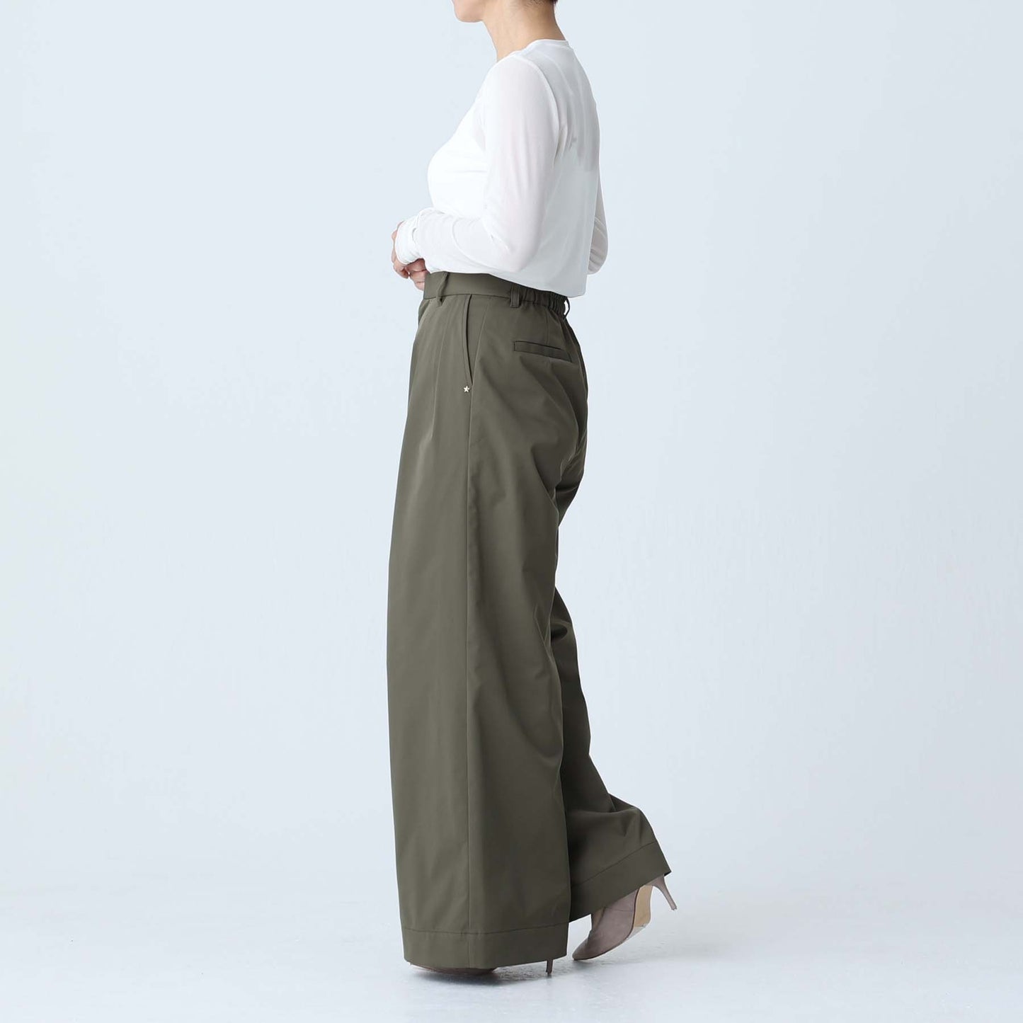 F-PT-08「Function chino」Tuck wide pants KAHKI