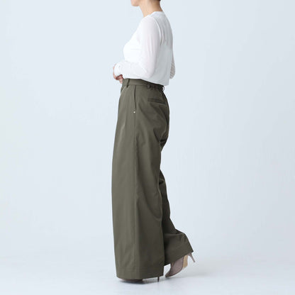 F-PT-08「Function chino」Tuck wide pants KAHKI