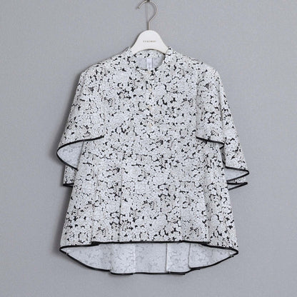 C-BL-83 Robin flower blouse WHITE