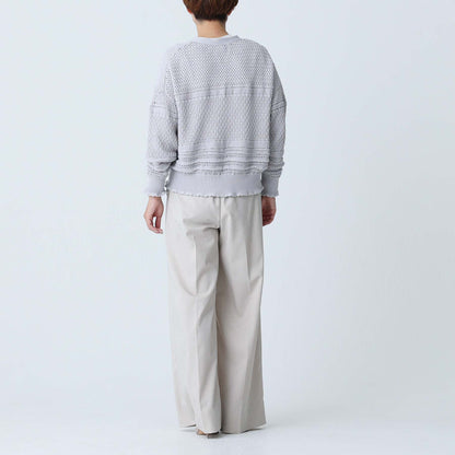 F-KN-04「Lace Mélange」V-neck cardigan L-GLAY