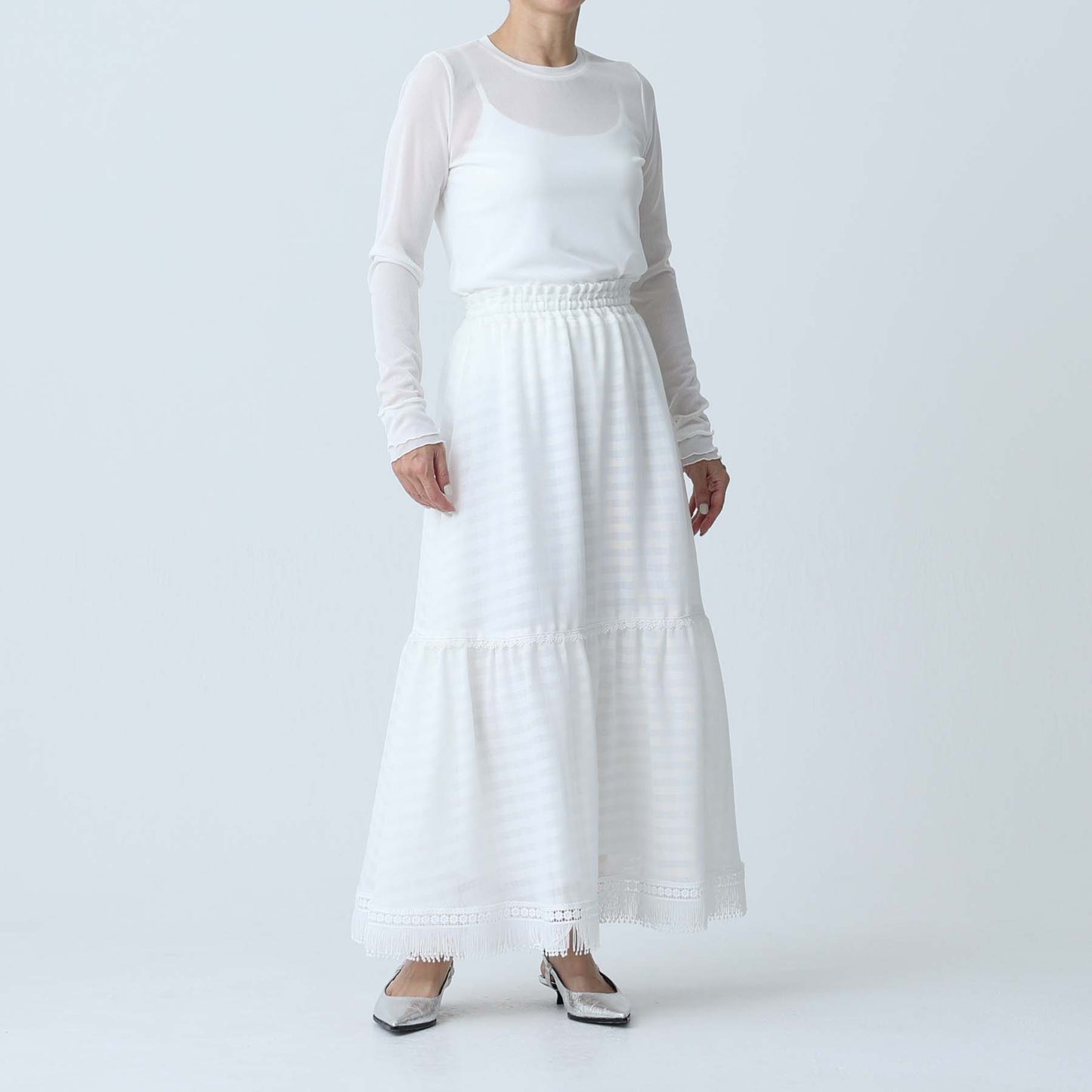 C-BL-83 Robin flower blouse WHITE