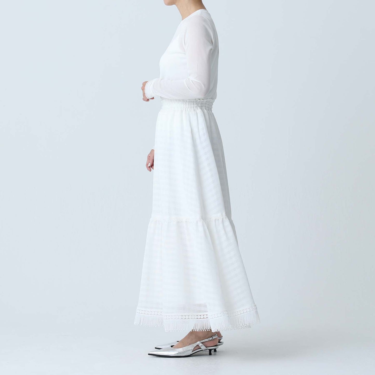 C-BL-83 Robin flower blouse WHITE