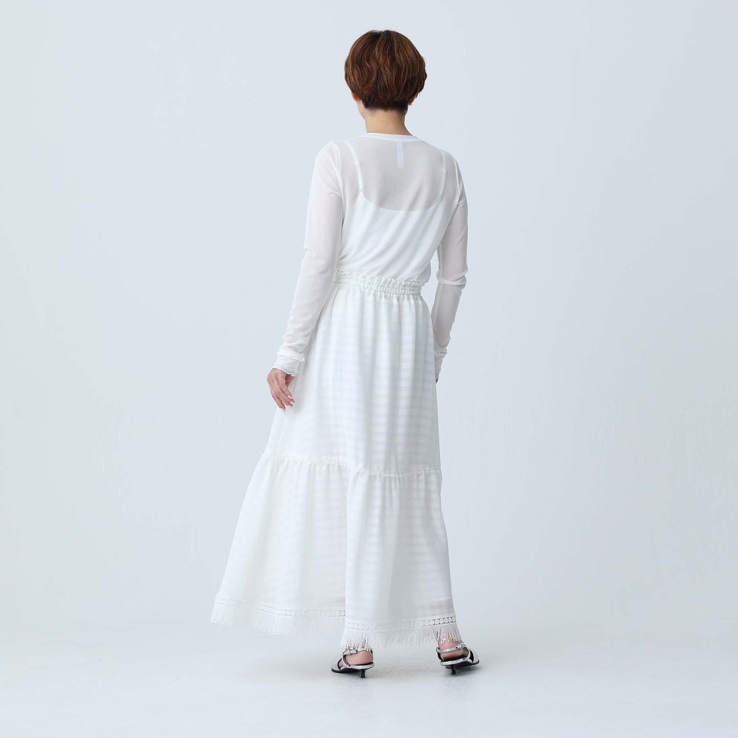 C-BL-83 Robin flower blouse WHITE