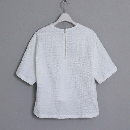 F-BL-06「Jewel Tile」Tee blouse WHITE