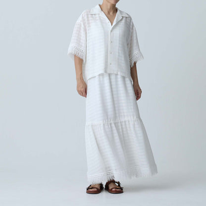 C-BL-83 Robin flower blouse WHITE