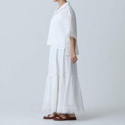 C-BL-83 Robin flower blouse WHITE