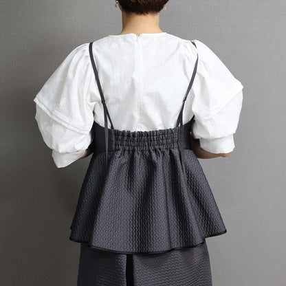 C-BL-77「Stella matelasse」Peplum camisole C-GRAY