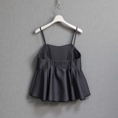 C-BL-77「Stella matelasse」Peplum camisole C-GRAY