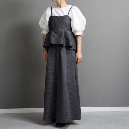 C-BL-77「Stella matelasse」Peplum camisole C-GRAY