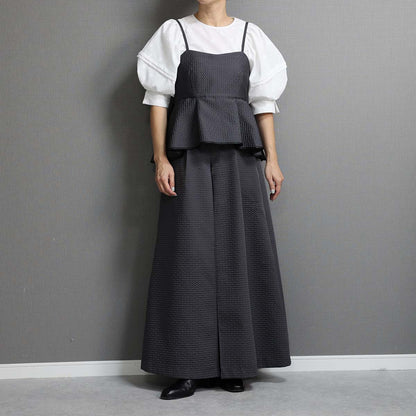 C-BL-77「Stella matelasse」Peplum camisole C-GRAY